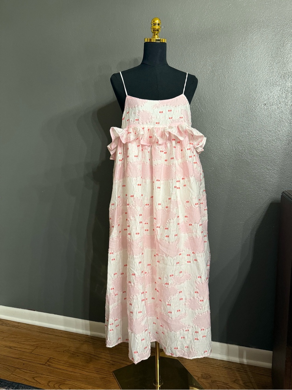 DREAM Sister Jane Venus Coral Jacquard Dress in Baby Pink